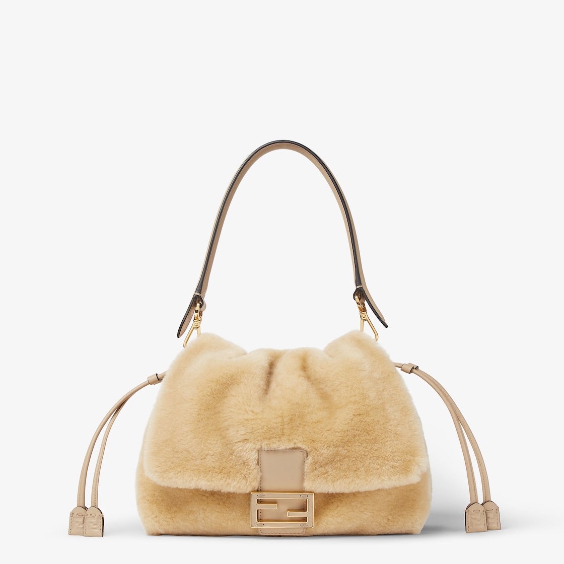 FENDI Mamma Baguette Medium Beige shearling bag - Image 1